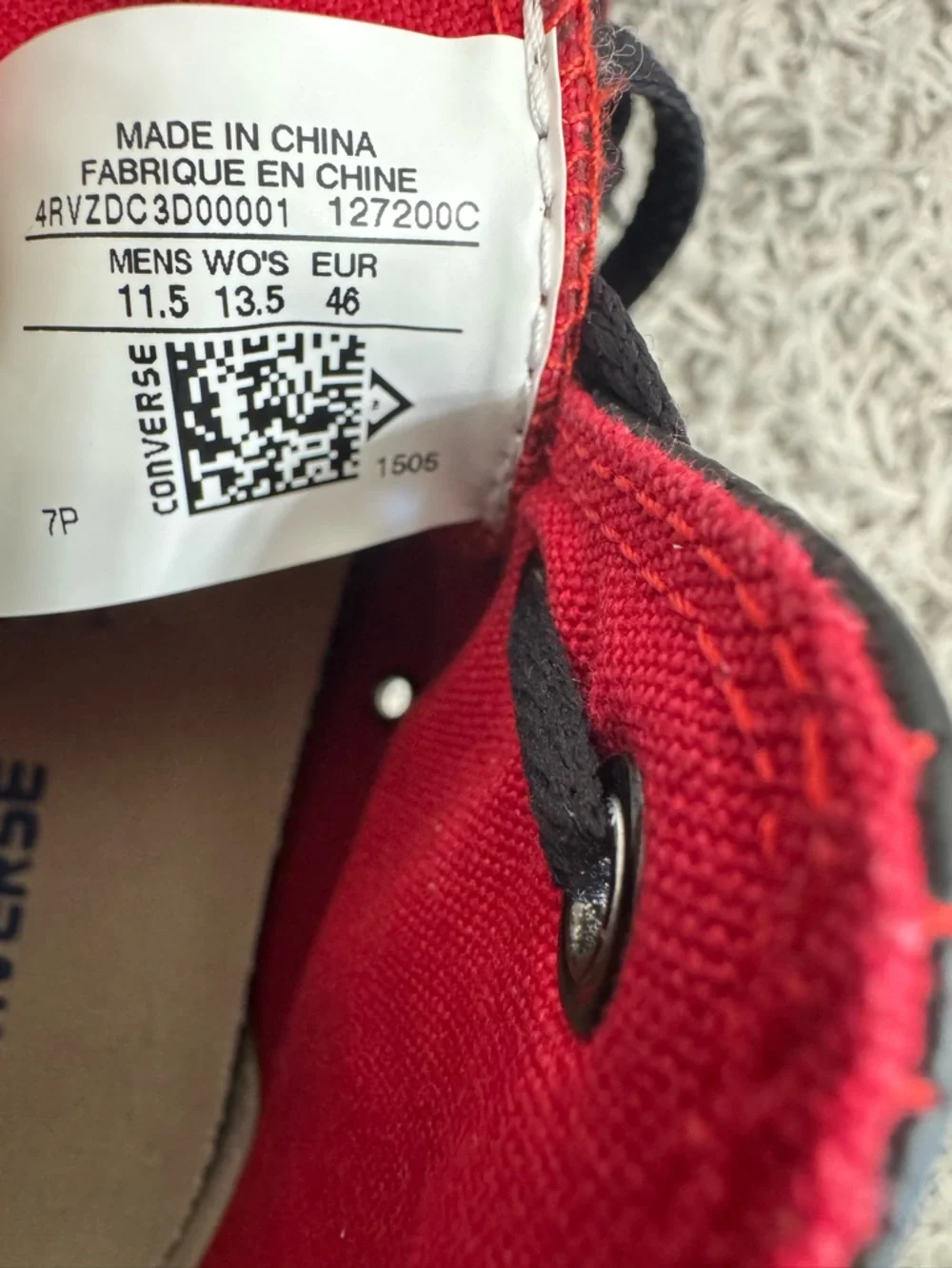 Converse Black High-Top Sneakers with Red Accents - Picture 11 of 11